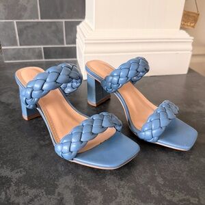 Braided Double-Strap Block Heel Sandals -l